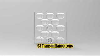 Lente LED quadrata ROHS da 50 mm, trasmittanza del 93%.